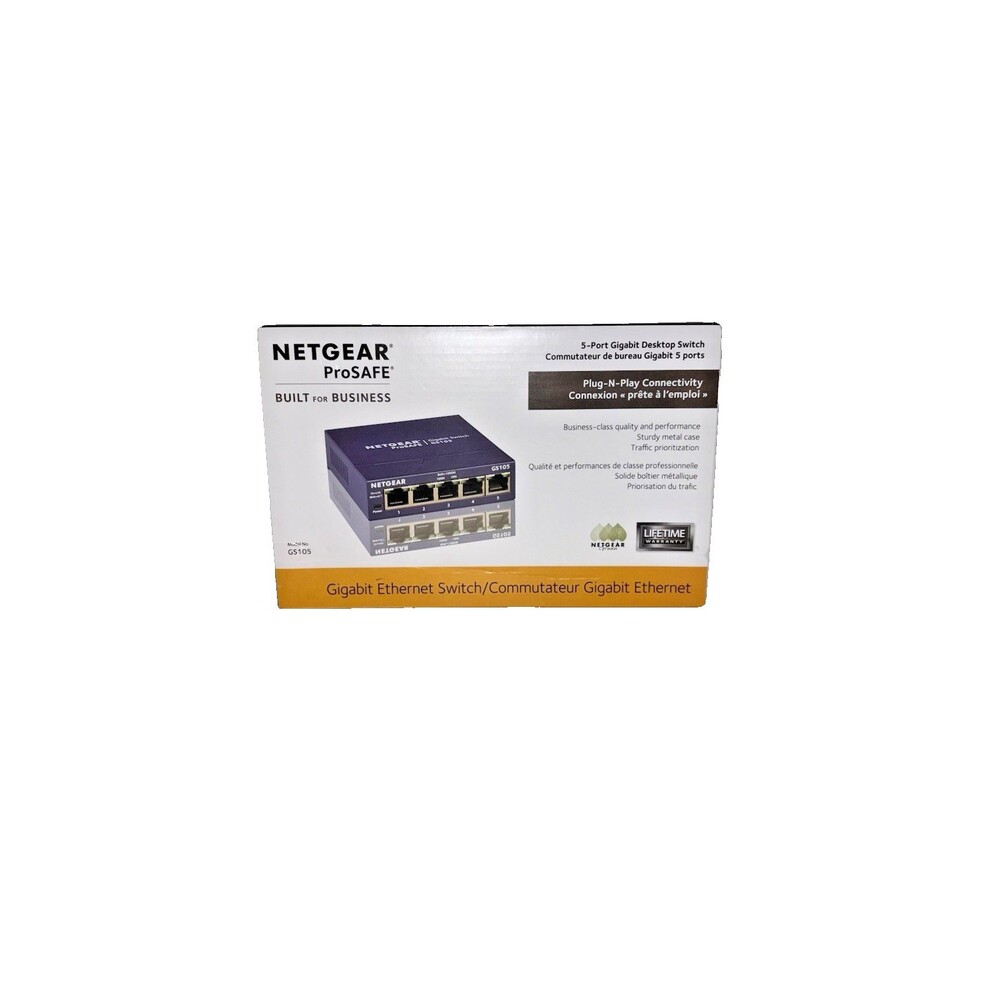 NETGEAR ProSAFE GS105 5-Port Gigabit Ethernet Desktop Switch Power Adapter